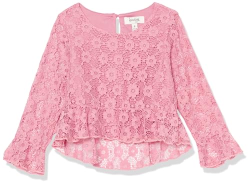 Speechless Girls' Embroidery Mesh Long Sleeve Top