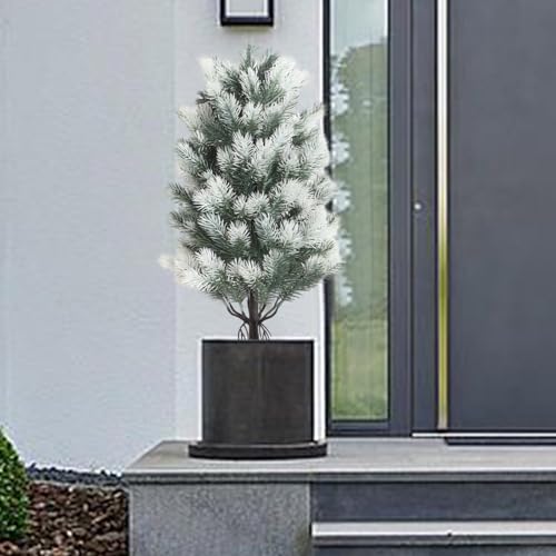 2 Pieces Faux Topiary Christmas Tree Ground Stake for Front Yard Path - image 7