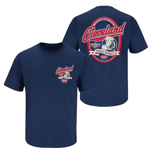 Cleveland Baseball Fans. A Drinking Town with a Baseball Problem. Navy T-Shirt (S-5x) (Short Sleeve, Large)