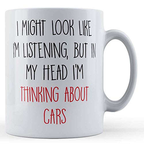 Funny Mug Taza Divertida con Texto en inglés Car Enthusiast, Driver, I Might Look Like I?m...
