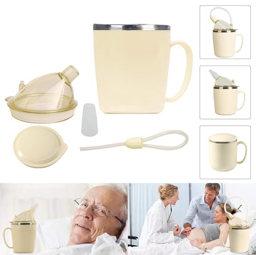 KIKIGOAL Convalescent Feeding Cup, Drinking Cup with Straw for Disabled Patient Maternity Drink Water Porridge Soup, Drinking Aids