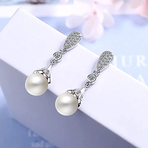 Boucles d'oreilles pendantes argent 925 perles femme zircone cubique bijoux pendants de mariage