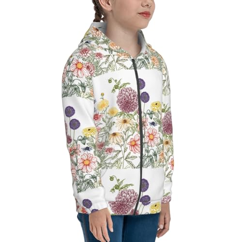 Autumn Garden Kid Hoodies Boys Zip Up Sweatshirts Girls Pullover with Pocket4