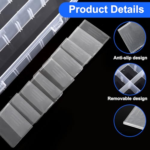 Image of Bead Organizer Box, 1 Pack 12 Grids Plastic Storage Box with 18 Removable Grids Compartments, Small Plastic Jewelry Organizer Box for Beads Jewelry Earring Cosmetics Craft Tackle Pills