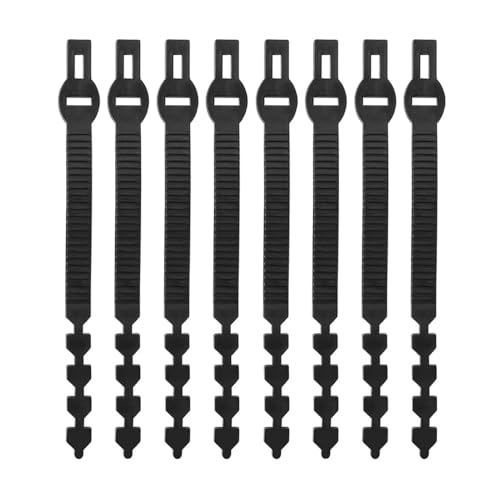 POFET Lot de 8 attaches d'arbustes robustes de 40 cm - Noir - Attache réglable pour arbustes, rosiers, support de plantes