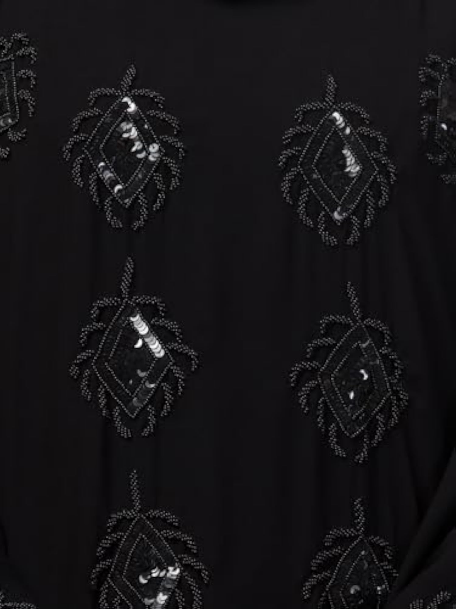Double Layer Hand Black Embroidery Butterfly Abaya