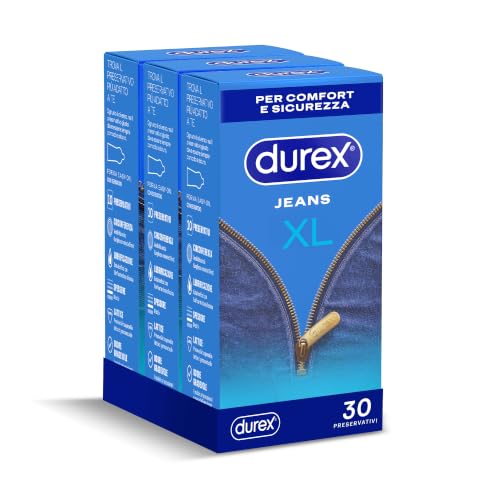 Durex Settebello XL, Preservativi Extra-Large, 30 Profilattici