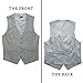HISDERN Mens Suit Vest Business Formal Dress Gray Vests Solid Color Tuxedo Waistcoat Slim Fit for Wedding