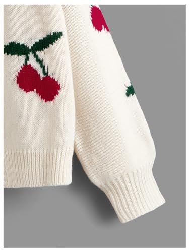 GORGLITTER Girl's Cute Cherry Cardigan Sweaters Open Front Long Sleeve Lightweight Knit Tops3