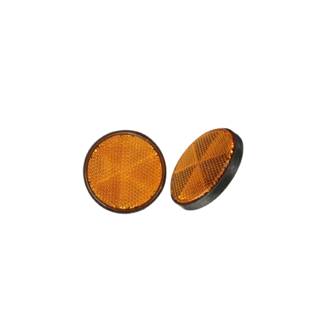 Yellow Round Reflector Universal for Small to Big All Vehicle’s Cycle, Bike, Scooty, Car, Bus, Truck Side Marker (Pack of 2)-image-35