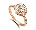 Double Halo Simulated diamonds cubic zirconia Engagement ring for women 14k 18k All solid gold colors DINAR Jewelry