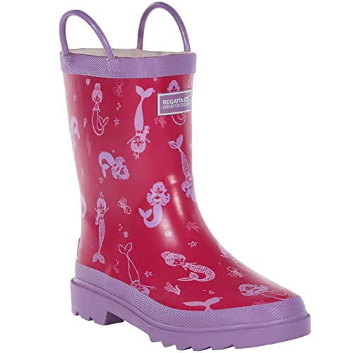 Image of Regatta Kids Minnow Printed Wellies - Mermaid- 1 UK