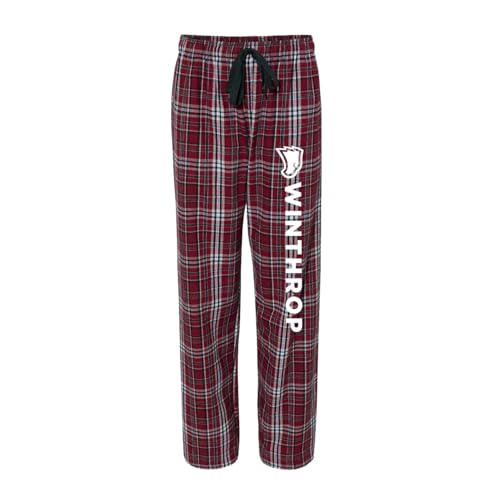 Winthrop University Flannel Pajama Pants with Winthrop Eagles Logo Down Leg - Main Image