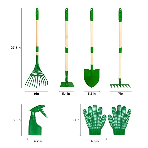 image for Duckura Kids Gardening Tools Set - 7pcs Garden Tool for Kids with Shov