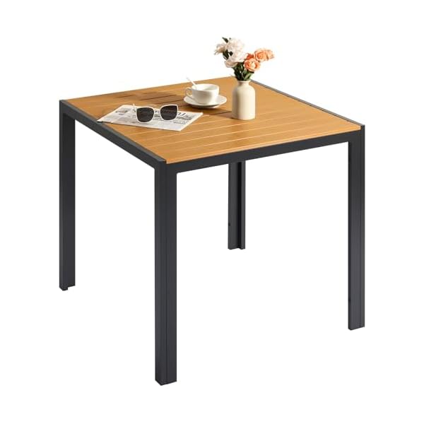 LIFERUN Gartentisch WPC Teakbraun