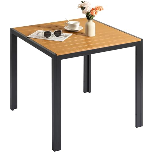 LIFERUN Table de Jardin Extérieur, de Salle à Manger Carrée, Cadre en Aluminium, Plateau de...
