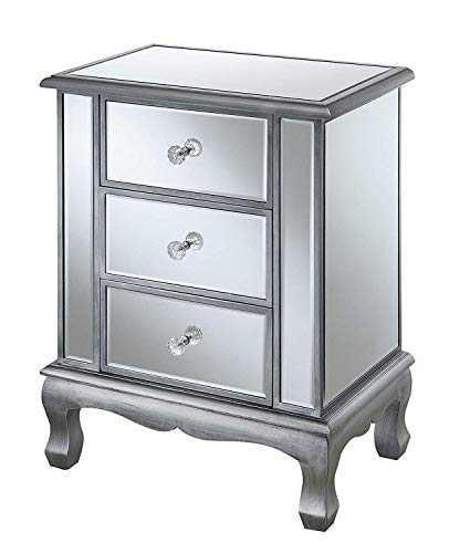 Crazy Clearance Convenience Concepts Gold Coast Vineyard 3 Drawer Mirrored End Table, Antique Silver / Mirror Crazy Clearance Convenience Concepts Gold Coast Vineyard 3 Drawer Mirrored End Table, Antique Silver / Mirror