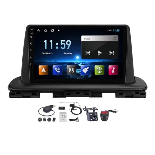 MLXABH - Sistema de navegación Android 12 para Kia Cerato 4 IV (2018-2021), pantalla de 9 pulgadas, estéreo Bluetooth con CarPlay, Android Auto, SWC, radio FM, AM, 4G, 5G, wifi, enlace de espejo, cám