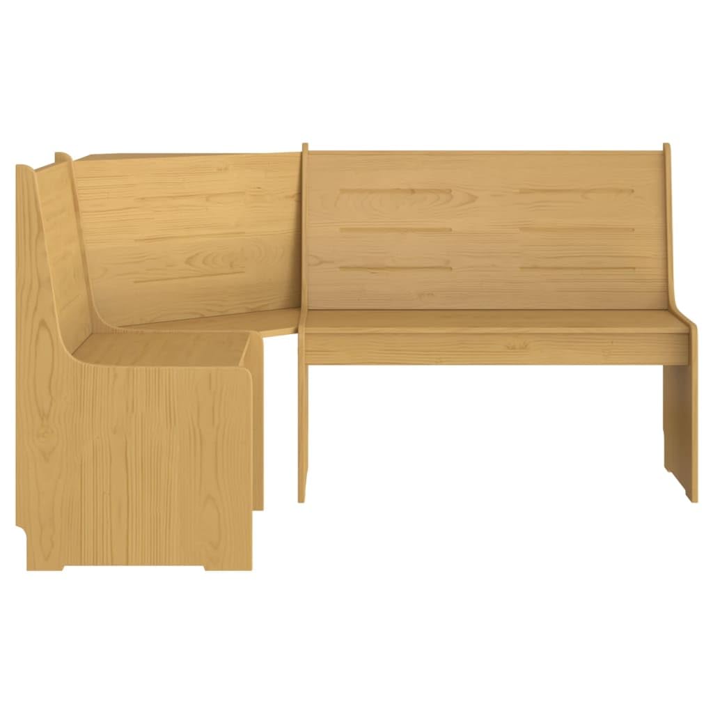 Banco esquinero de madera maciza de pino marrón miel de 151 cm