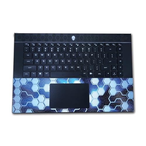 Image of Glossy Glitter Laptop Skin Compatible with Alienware M16 R2 (2024) - Shining Hex - Premium 3M Vinyl Protective Wrap Decal Cover - Easy to Apply | Crafted in The USA by MightySkins