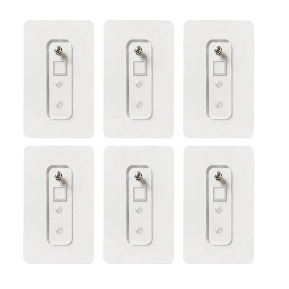 6 Tornillos Adhesivos, Ganchos Adhesivos Transparentes, autoadhesivos, para Colgar en la Pared, para baño, Cocina y Dormitorio. 6 Unidades Transparentes.