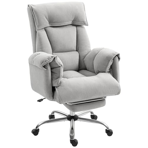 HOMCOM Executive Office Chair Comfy with Foot Rest,...