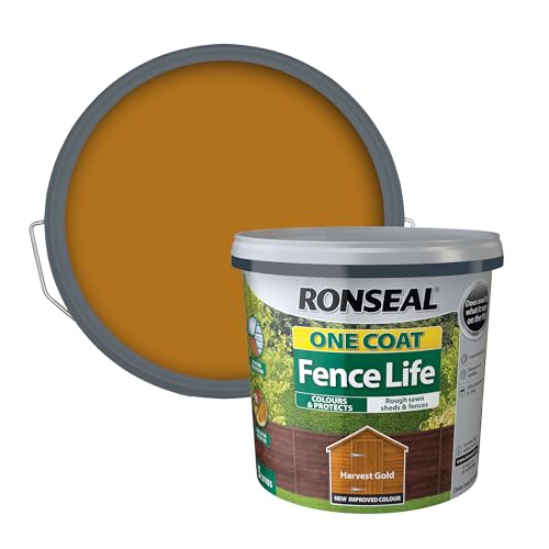 Ronseal RSLOCFLHG5L One Coat Fence Life Harvest Gold 5 Litre