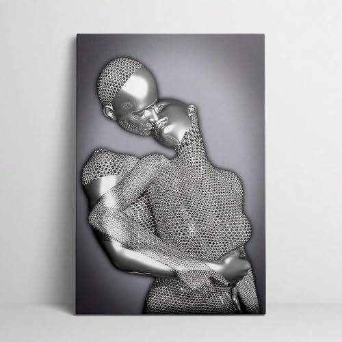 Tableau sur toile étreinte vintage pour chambre couple salon 45x60cm sans cadre