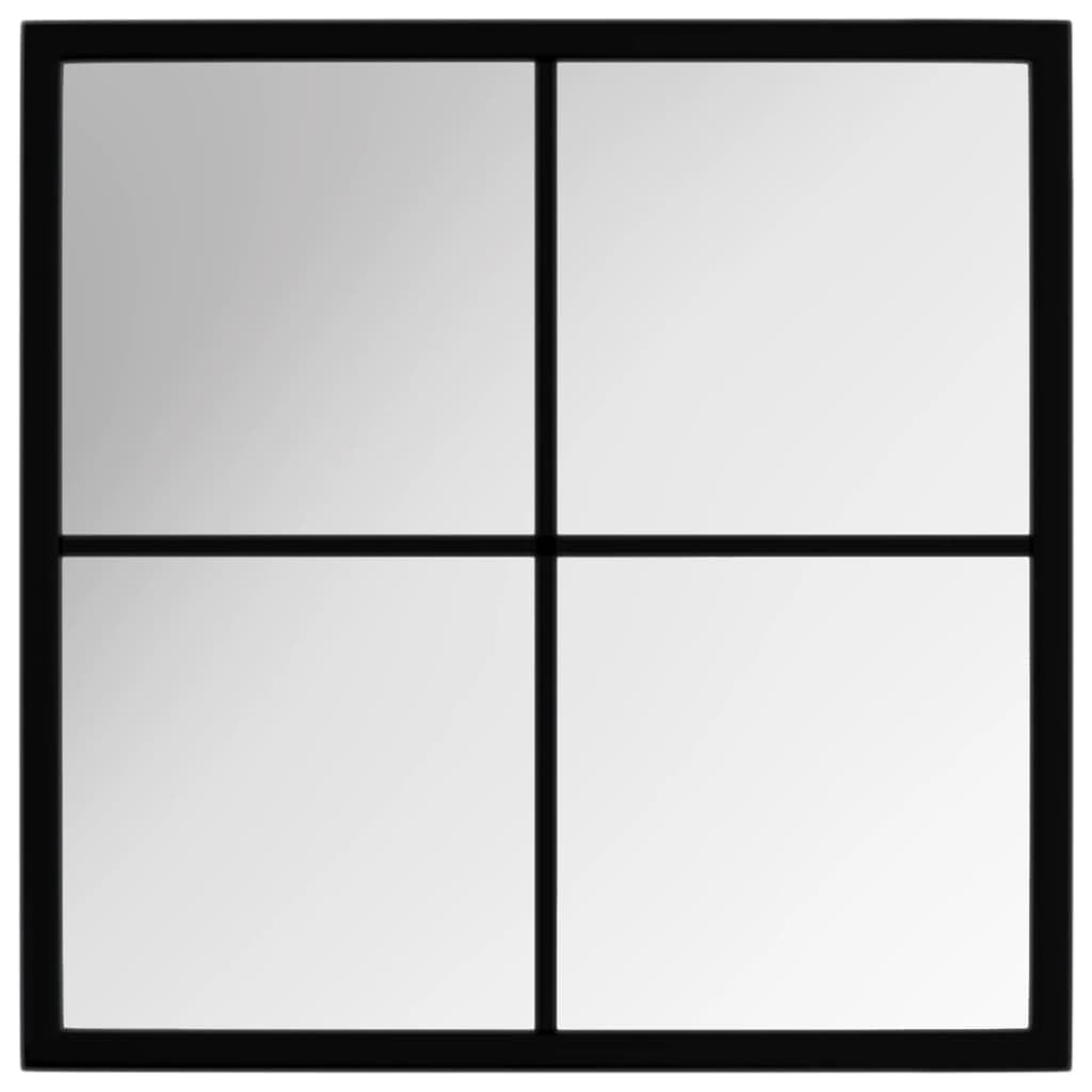 vidaXL Wall Mirror Black Metal Vanity Make up Bathroom Wall-mounted