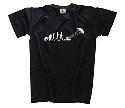 Shirtzshop Standard Edition Kite Buggy kitebuggy Surfen Evolution T-Shirt, Schwarz, XXXL