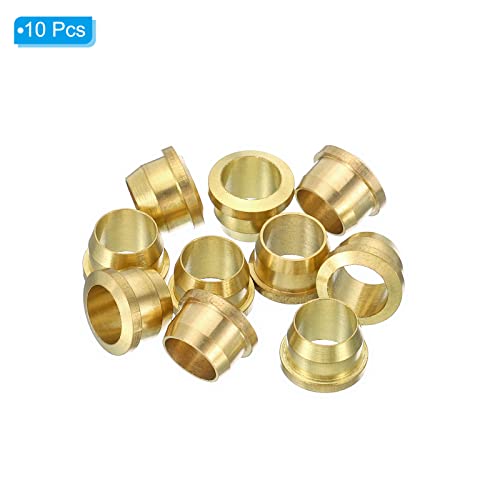 PATIKIL 6mm Tube OD Brass Compression Sleeves Ferrules 5 Pack Brass