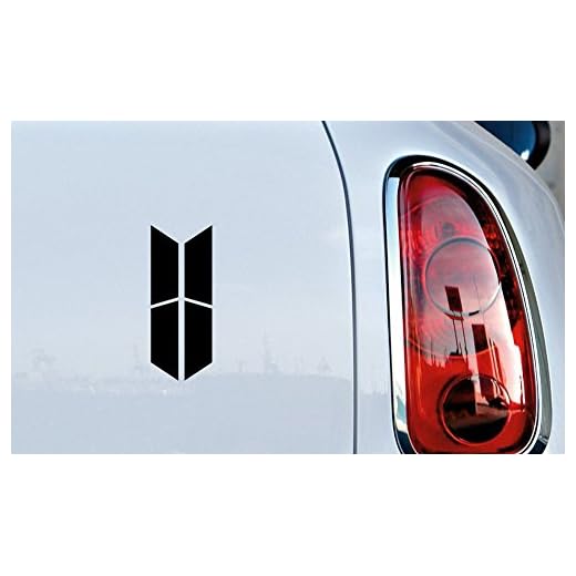BTS New Logo Shield Car Die Cut Vinyl Decal Bumper Sticker for Car Truck Auto Windshield Wall Window Ipad Tablet MacBook Laptop Computer Home Custom and More (Black)