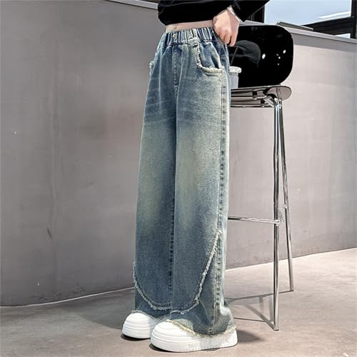 Betadog Girls Pants Kids High Waisted Wide Leg Dress Pants Casual Trousers with Pockets 5-14 Years3