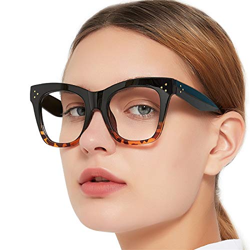 MARE AZZURO Oversized Reading Glasses Women Trendy Large Readers 0 1.00 1.25 1.50 1.75 2.00 2.25 2.50 2.75 3.00 3.50 4.00 5.00 6.00 (Brown, 1.0)