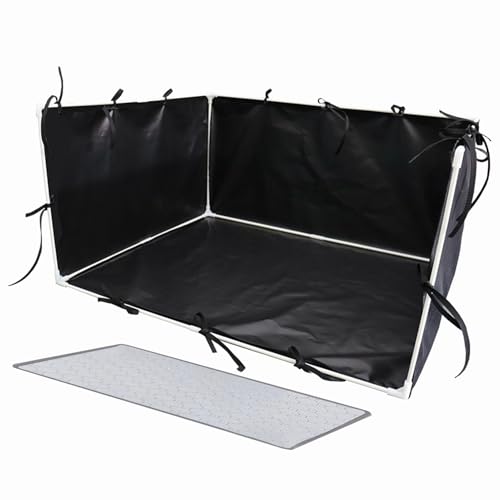 Valla de inodoro para cachorros - Caja de seguridad portátil para perros, bandeja de entrenamiento ligera e impermeable para viajes a casa y perreras, control de olores para mascotas, construcción de