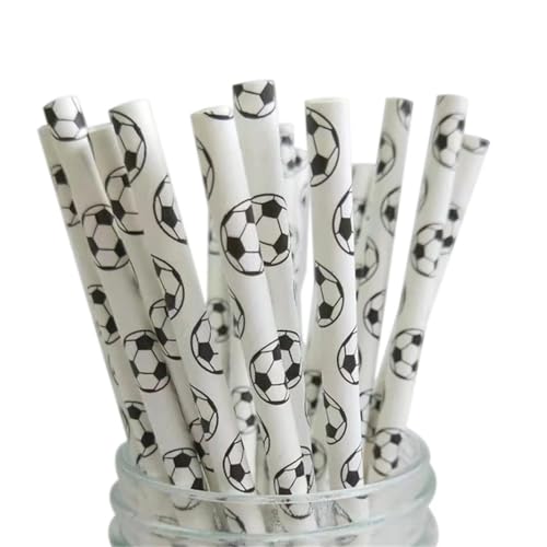 Pitillos desechables de papel 400pcs fútbol blanco miniatura 1