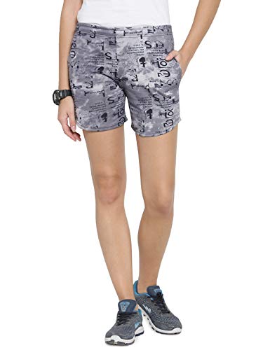 Image of UZARUS Women's Multicolour Cotton Sports Casual Printed Shorts - Pack of 2