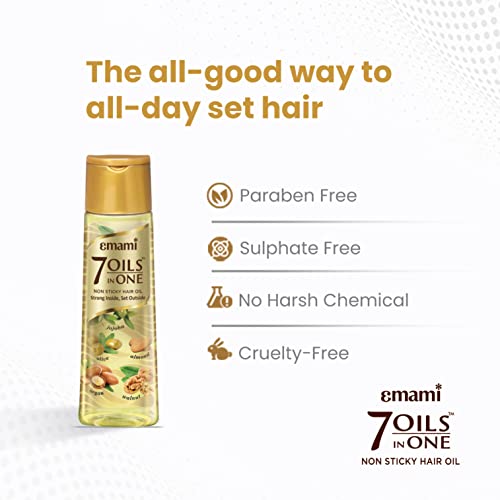 Emami 7 Oils In One | Non Sticky & Non Greasy Hair Oil | 20 Times Stronger Hair | Nourishes Scalp | Free of Sulphates, Parabens and Chemicals | With Goodness of Almond Oil,... - Image 7