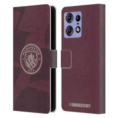 Head Case Designs Officially Licensed Manchester City Man City FC Third 2024/25 Badge Kit Leather Book Wallet Case Cover Compatible with Motorola Edge 50 Pro