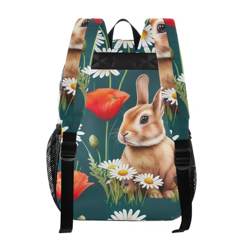 Clear Bag for Women Travel Kids Backpack Boys Girls Approved Shoulder Bag Brown Rabbit Colorful Wildflowers3