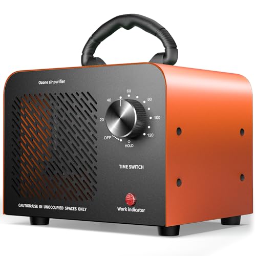 Image of Hadlook Ozone Generator, 48,000mg /h High Capacity O3 Machine for Large Spaces Up to 4,000 Sq Ft, Portable Odor Eliminator for Car, Home, Basement, Smoke, Pets, and Commercial Use, Orange