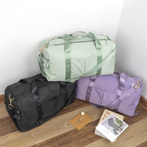 Personalized Travel Bag for Women, Bridesmaid Gift Bag, Weekender Bag with Embroidered Name, Monogram Overnight Duffle Bag with Shoe Compartment and Wet Pocket for Airplane,Gym,Overnight (Purple)4