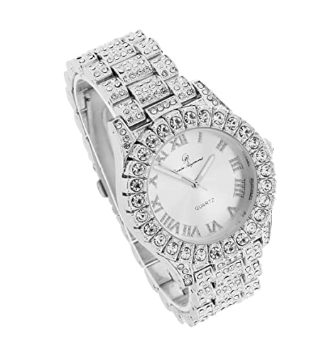Charles-Raymond-Womens-Big-Rocks-Bezel-Colored-Dial-with-Roman-Numerals-Fully-Iced-Out-Watch-ST10327LA