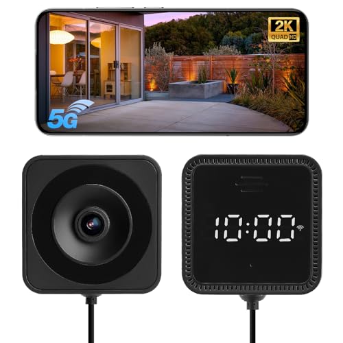 Strixorn 2K WLAN Überwachungskamera Innen Mini Kamera Spion mit Farb-Nachtsicht Blendschutz & Antireflex & Uhrzeitanzeige 24/7-Aufnahme Kamera Überwachung Innen Fensterkamera für Hausüberwachung