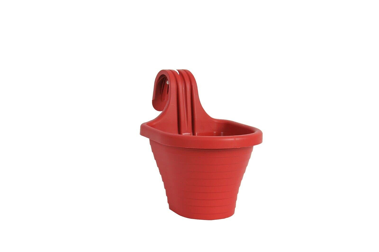 Tamersgifts Red Easy Hang Garden Hanging Plant Pots Flower Pots Trough Garden Fence Balcony Railing Flower Pot (, Small