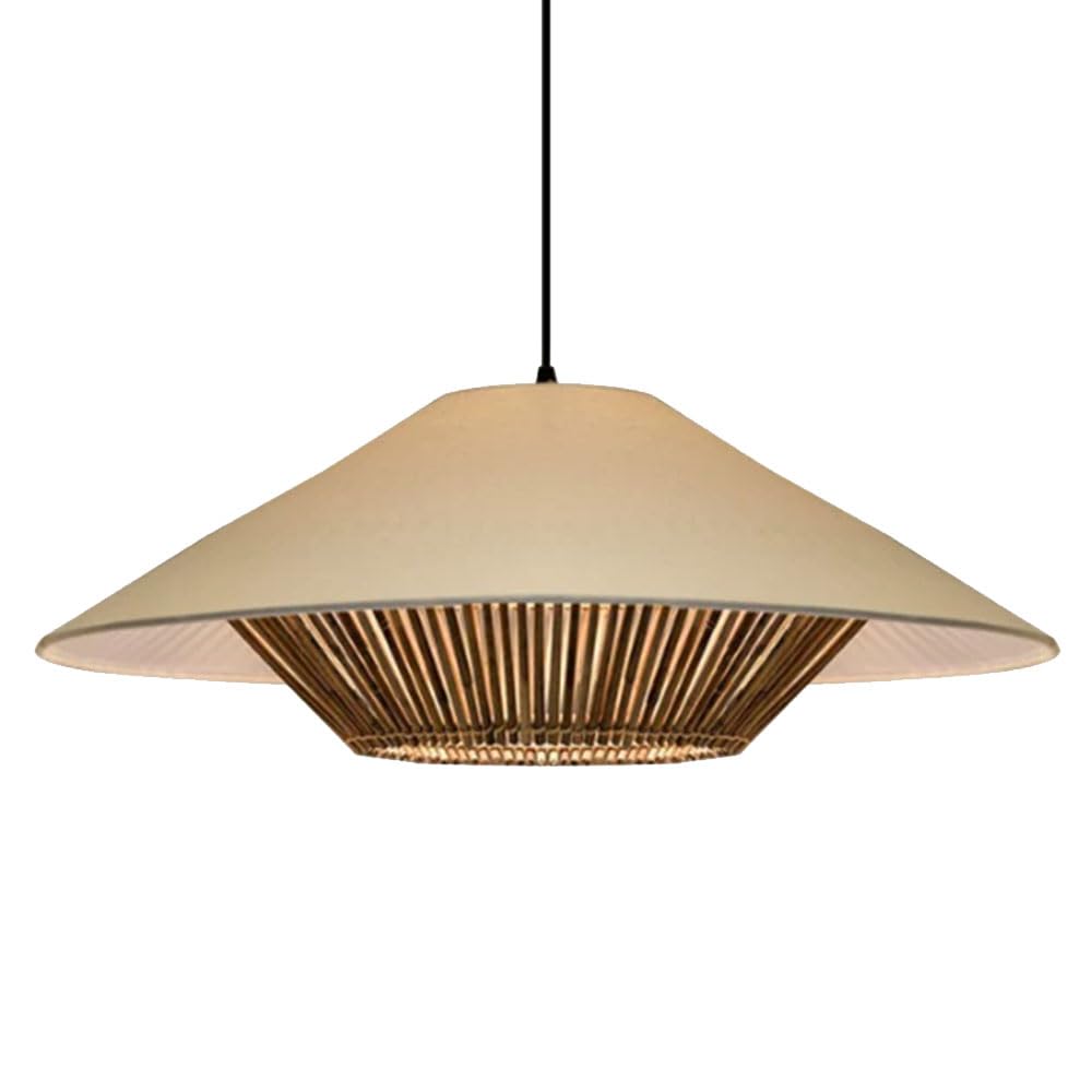 LQZCXMF Retro Rattan + Linen Chandelier Nordic Style Creative Decor Home Lighting Fixture Japanese Wabi-sabi Style Living Room Light Adjustable Nightstand Chandelier for Dining Bedroom Tea Room E26
