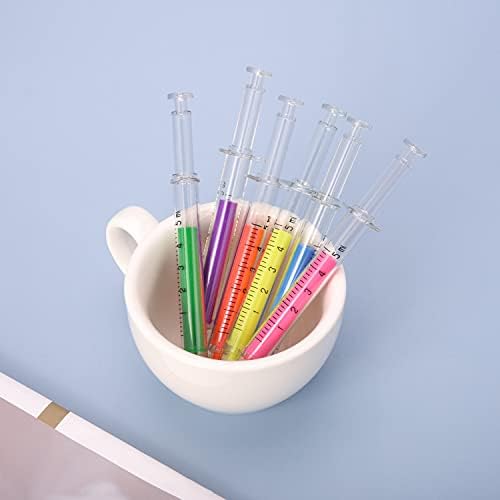 Euvoym 6 PCS Novelty Syringe Pens Nurse Syringe Highlighter Pens Injection Pen Syringe Pen for Office School Home (6)