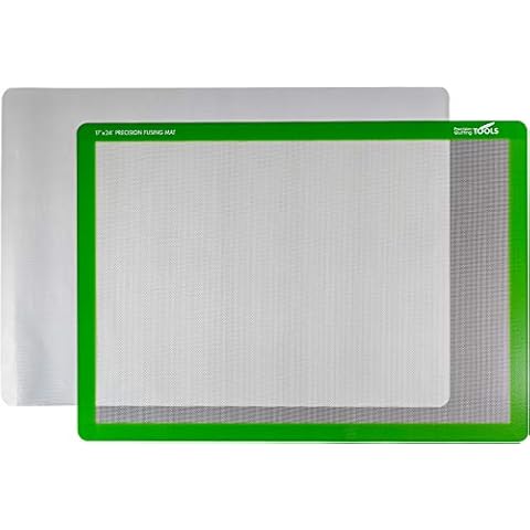 Precision Fusing Mat (17" x 24") Includes No-Slip/Nonstick mat with See-Through Design for Appliqué Creation, and Teflon Coated Pressing Sheet - Applique Pressing Sheet Cover