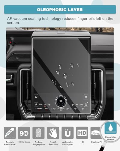 Image of CDEFG for 2025 2026 GMC Yukon Screen Protector, 16.8-Inch Touchscreen Tempered Glass for 2025 2026 GMC Yukon Accessories, HD Anti Fingerprints Screen Cover
