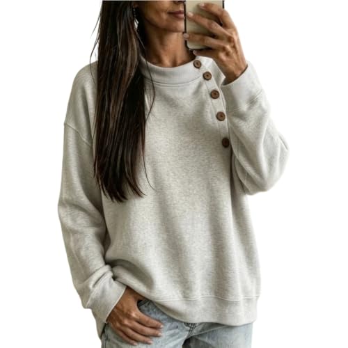 Crew Neck Sweatshirts Women Cute Y2k Vintage Fleece Oversized Sweatshirt - image 3